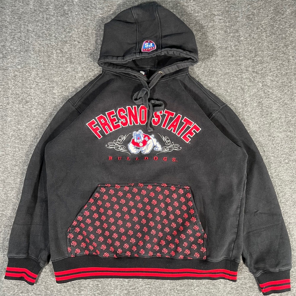Big Boy Gear Fresno State Bulldogs Hoodie Y2K Black Red Mens 2XL Collegiate